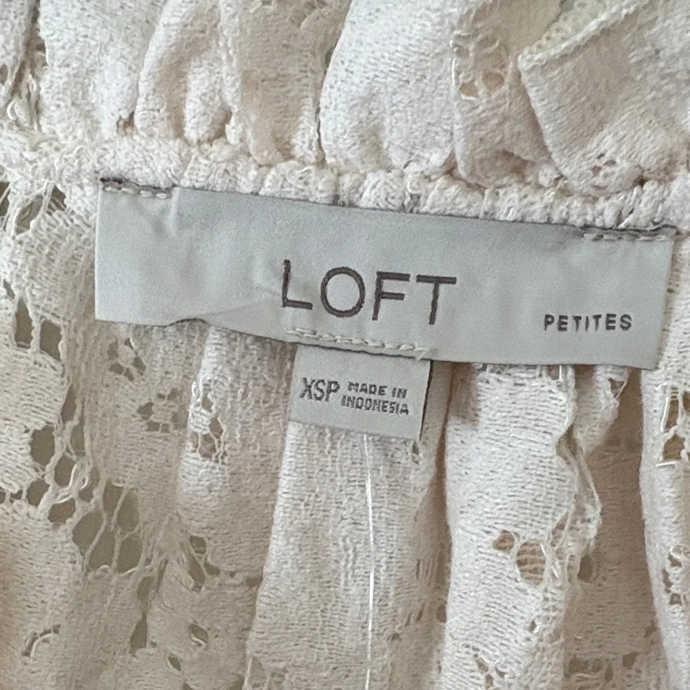 LOFT Beige Lace Blouse - Picture 2 of 5